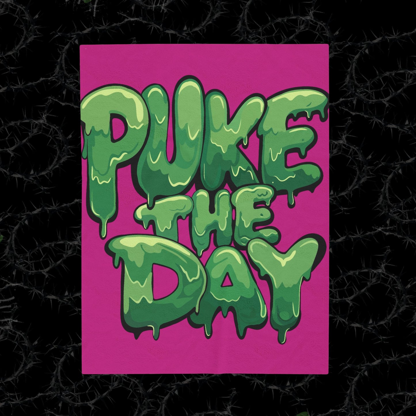 Logo Puke The Day - Velveteen Plush Blanket