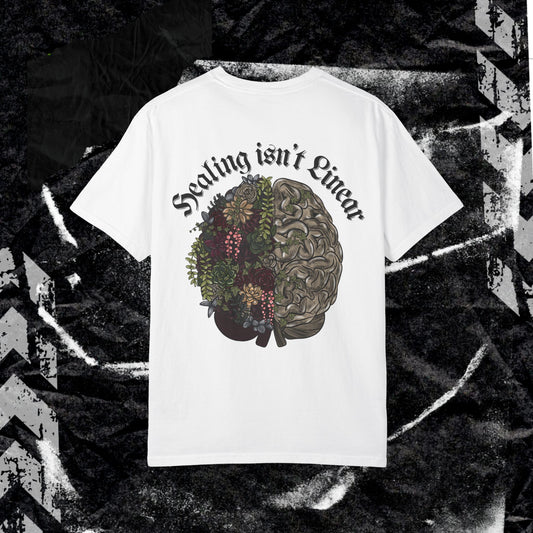 Healing isn't Linear -  Unisex Garment-Dyed T-shirt. Ll
