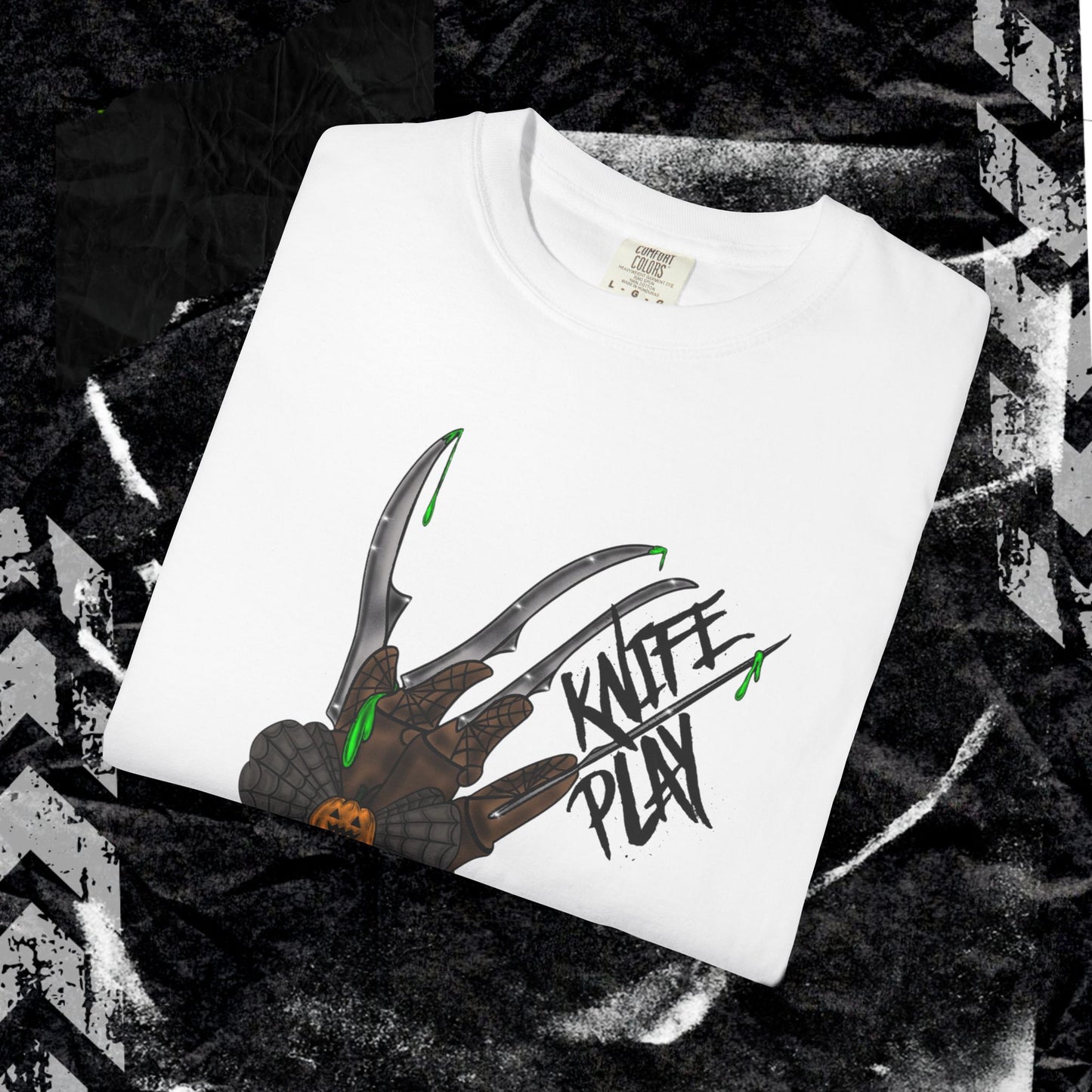KNIFE PLAY - Unisex Garment-Dyed T-shirt.
