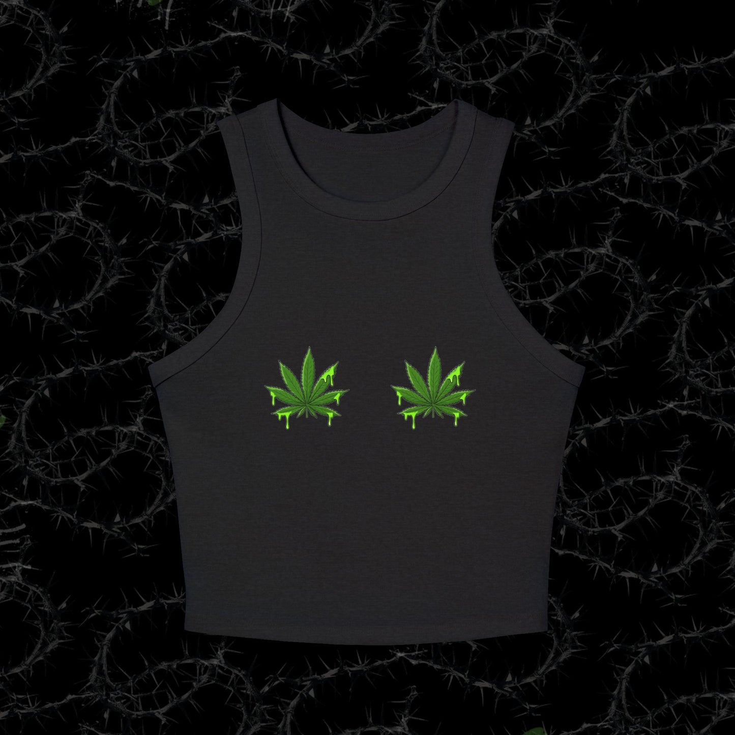 Slime Leaf - Women's Micro Rib Racer Tank Top