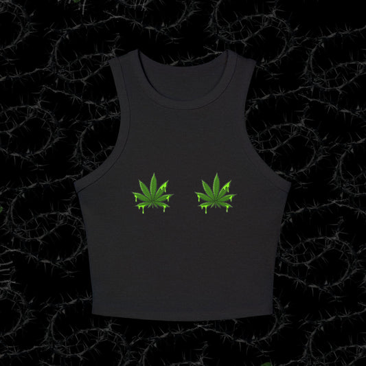 Slime Leaf - Women's Micro Rib Racer Tank Top