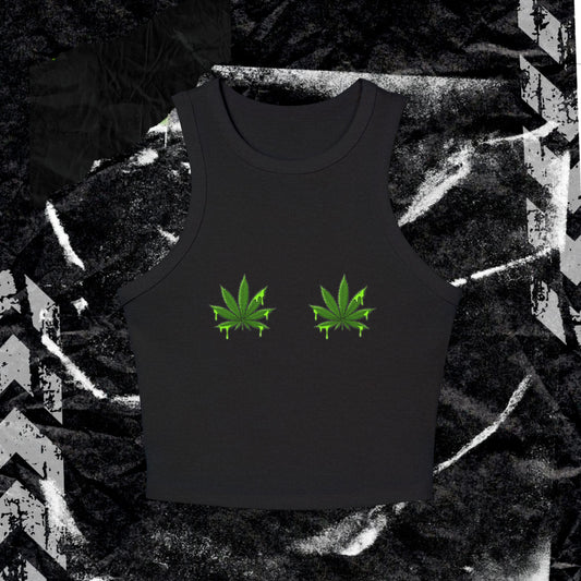 Slime Leaf - Women's Micro Rib Racer Tank Top