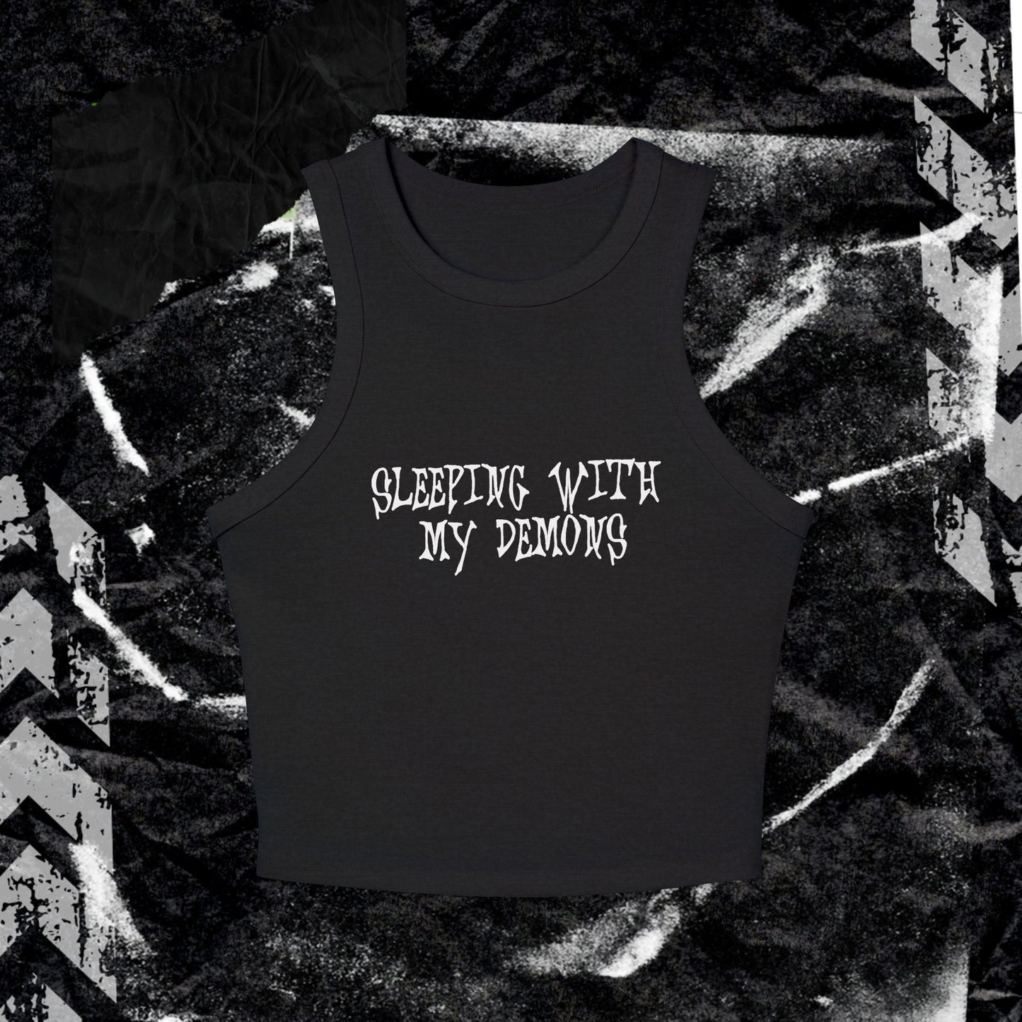 SLEEPING WITH MY DEMONS - Women's Micro Rib Racer Tank Top