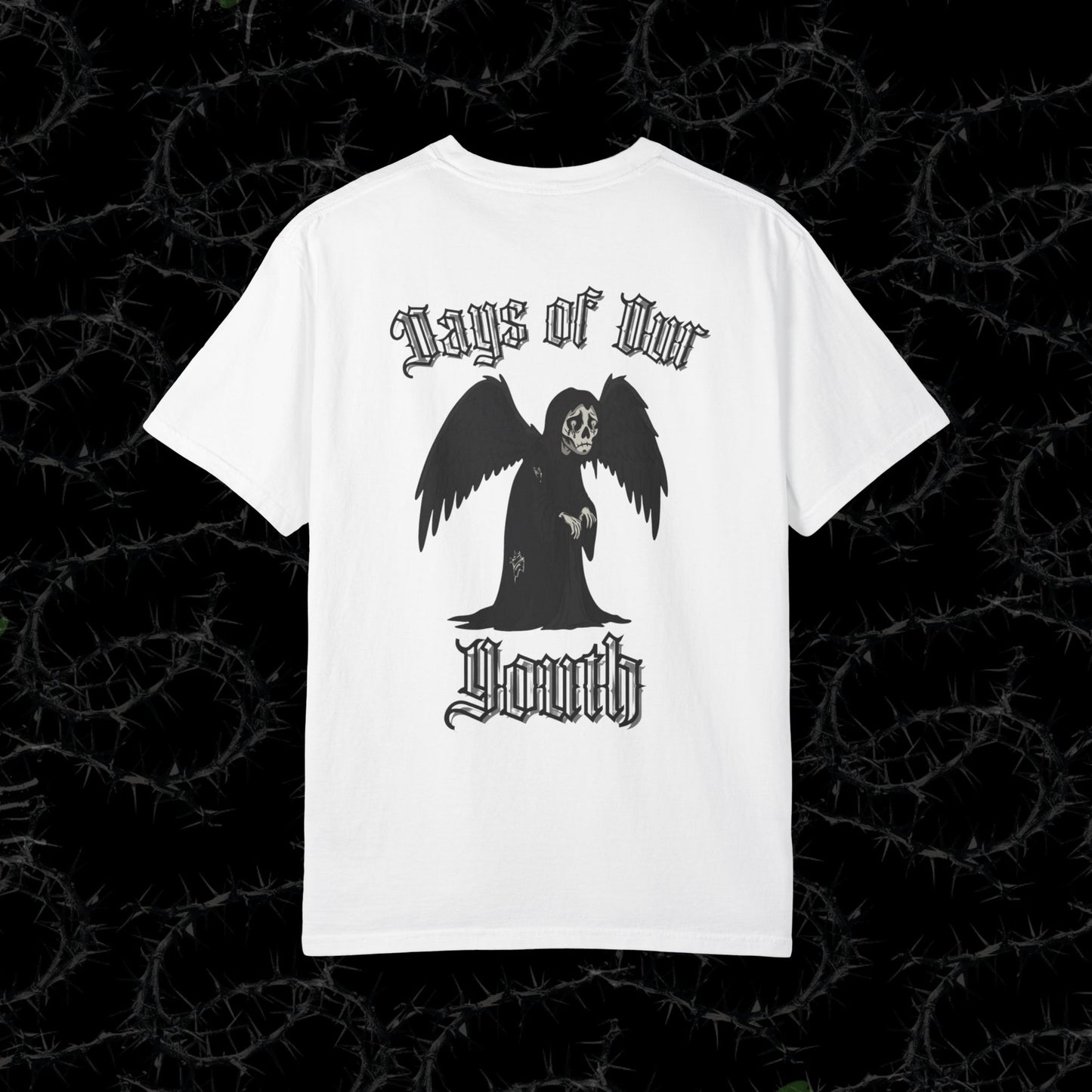 DAYS OF OUR YOUTH (BACK PRINT) - Unisex Garment-Dyed T-shirt.