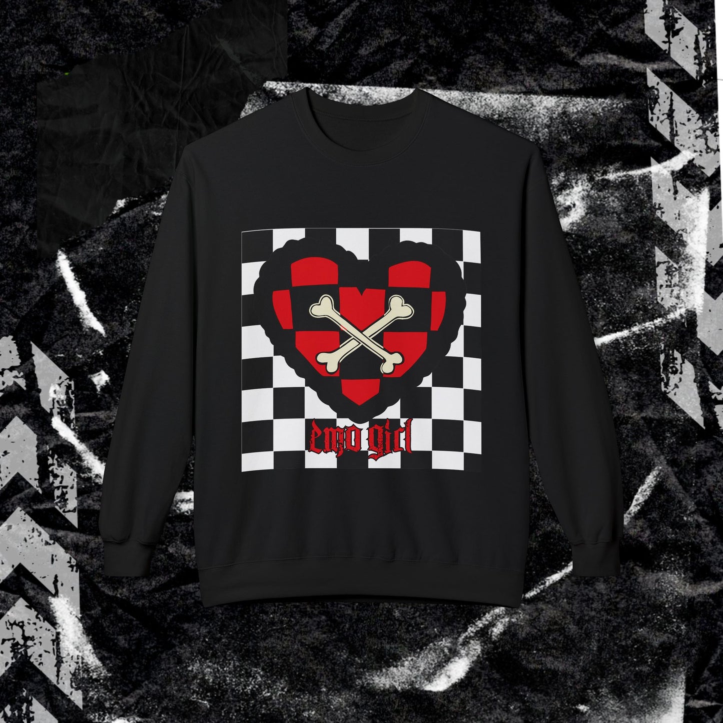 Emo Girl - Unisex Midweight Softstyle Fleece Crewneck Sweatshirt