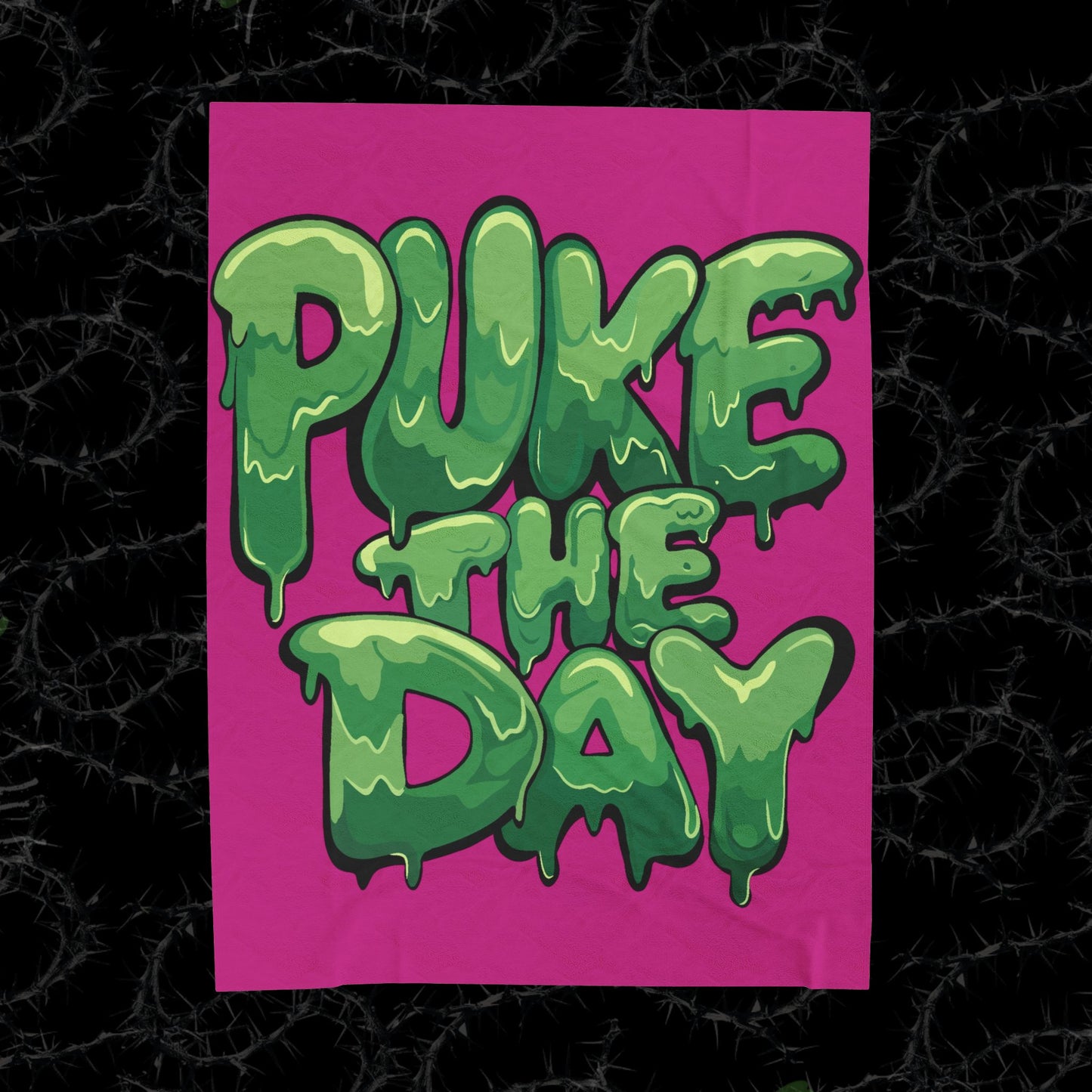 Logo Puke The Day - Velveteen Plush Blanket
