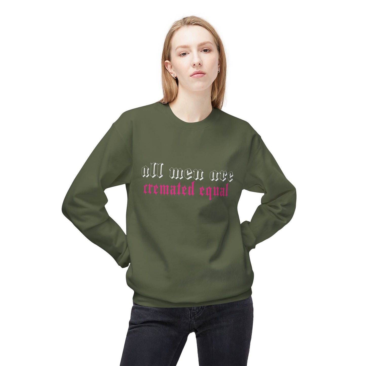 All Men are Cremated Equal - Unisex Midweight Softstyle Fleece Crewneck Sweatshirt