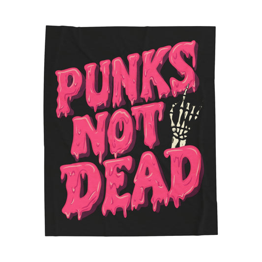 Punks Not Dead - Velveteen Plush Blanket