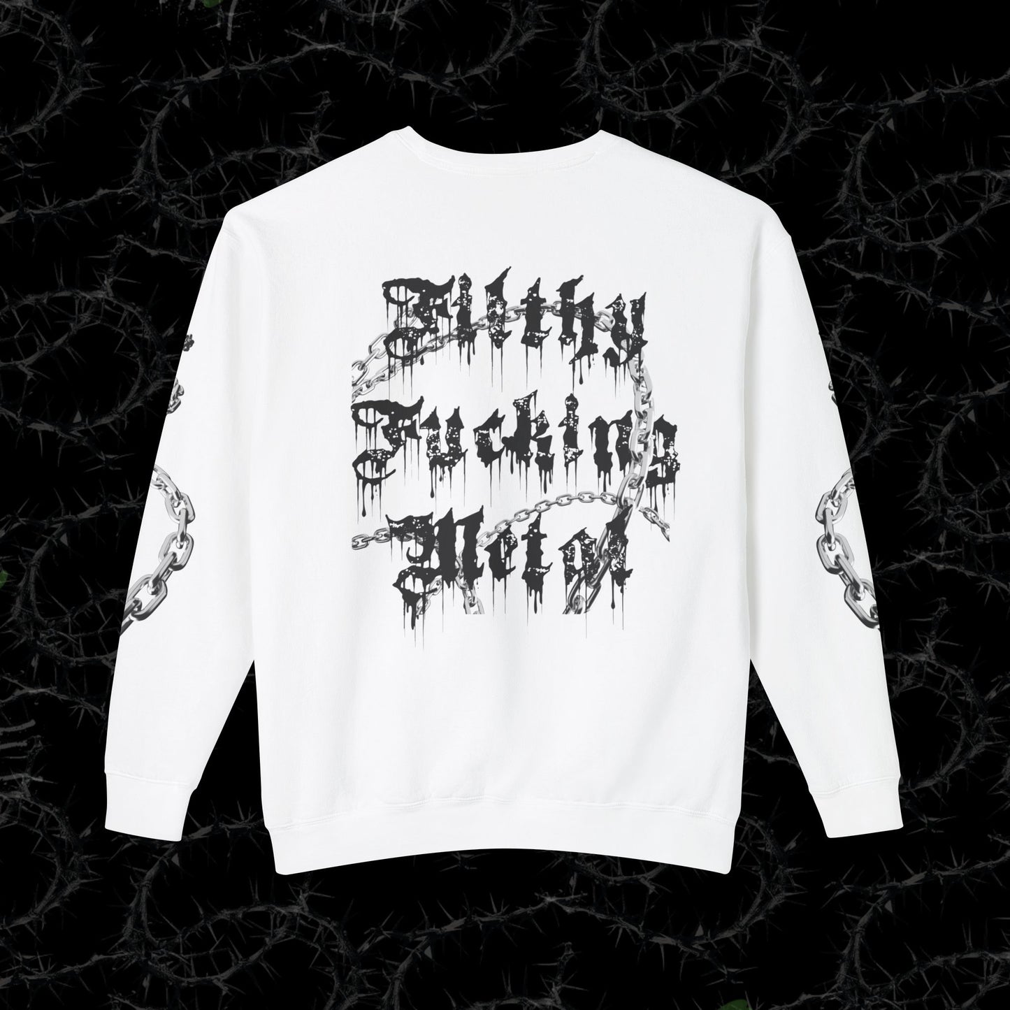 FITHLY F*CKING METAL  (BACK PRINT) - Unisex Lightweight Crewneck Sweatshirt