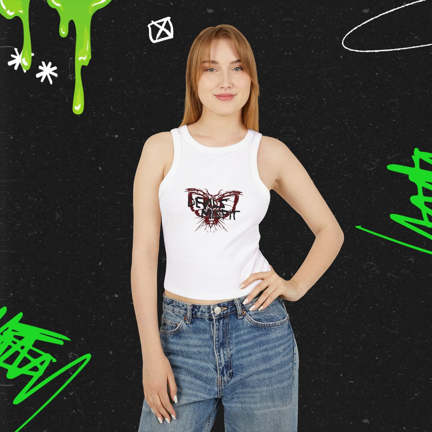 DEVILS MISFIT - Women's Micro Rib Racer Tank Top