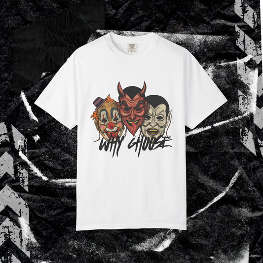 WHY CHOOSE MASK - Unisex Garment-Dyed T-shirt.