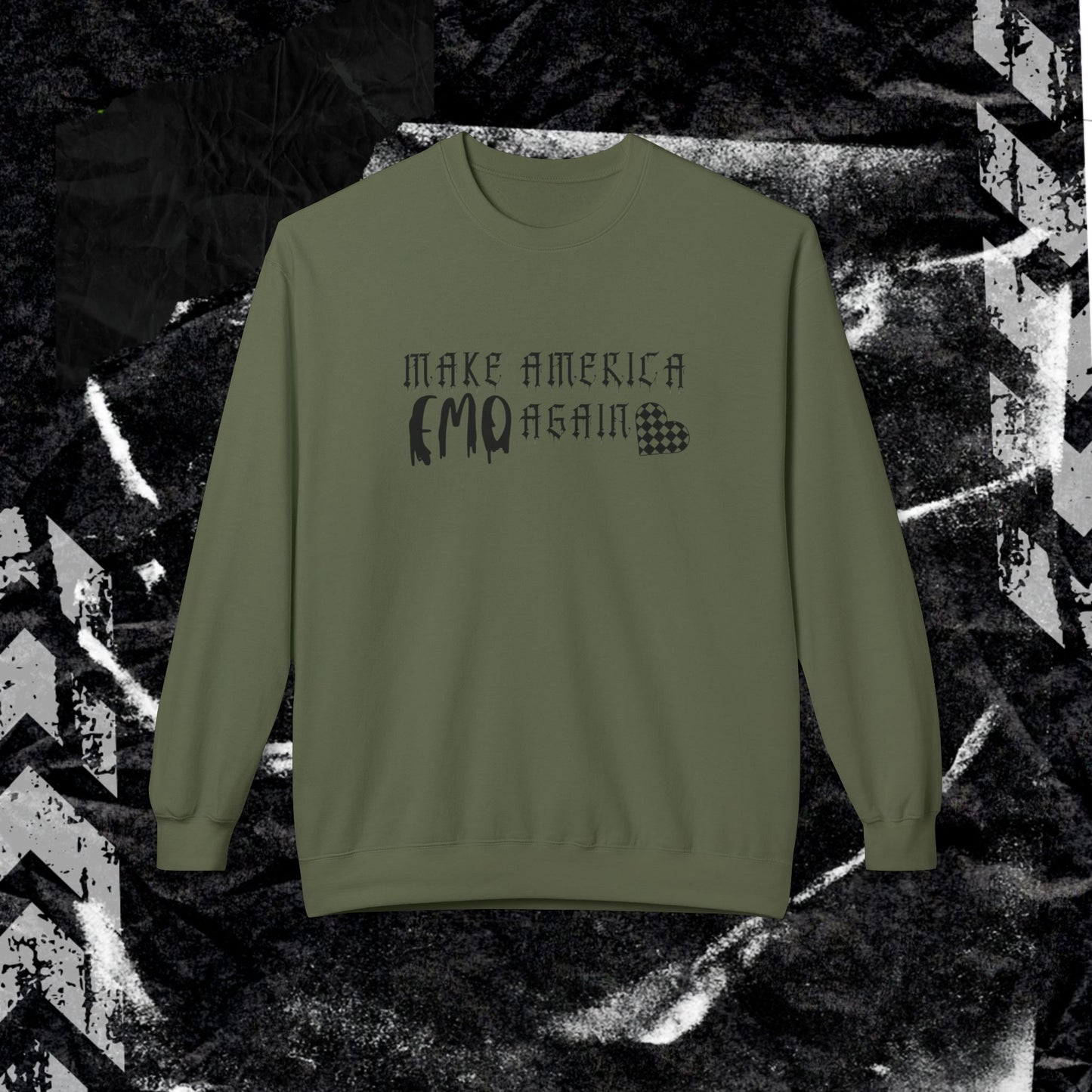Make America Emo Again - Unisex Midweight Softstyle Fleece Crewneck Sweatshirt