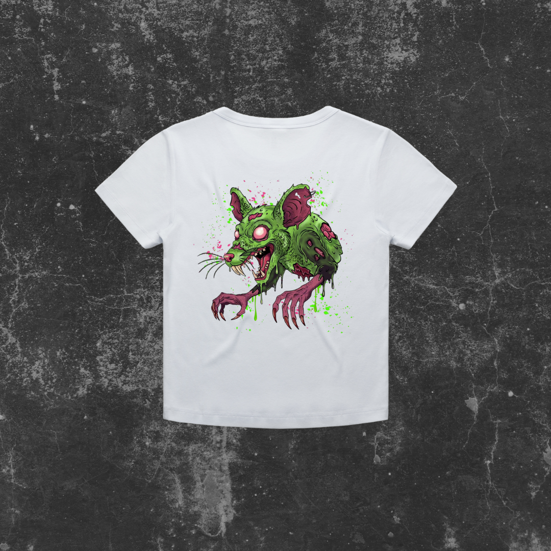 GRUNGE RAT (backprint) Organic Rib Baby Tee