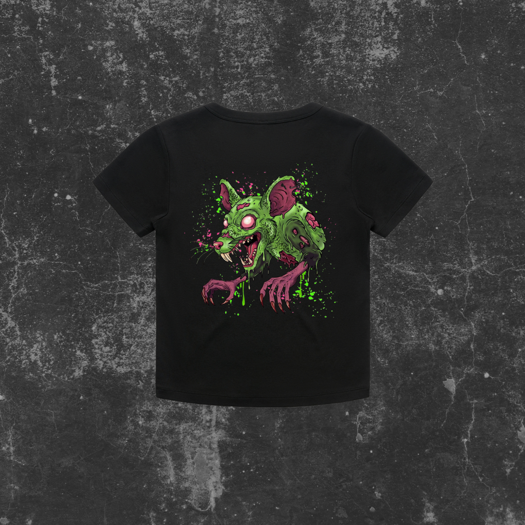 GRUNGE RAT (backprint) Organic Rib Baby Tee