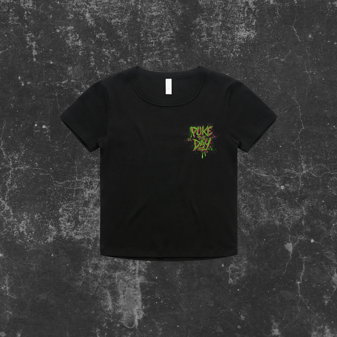 GRUNGE BAT (backprint) Organic Rib Baby Tee