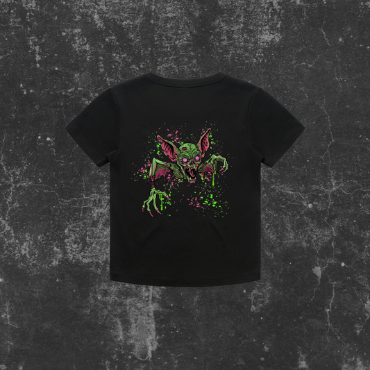 GRUNGE BAT (backprint) Organic Rib Baby Tee