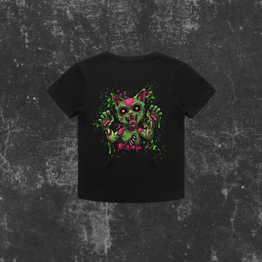 GRUNGE KITTY (backprint) Organic Rib Baby Tee