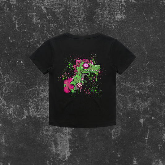 GRUNGE DINO (backprint) Organic Rib Baby Tee