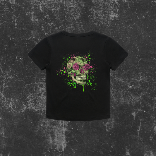 GRUNGE SKULL (backprint) Organic Rib Baby Tee