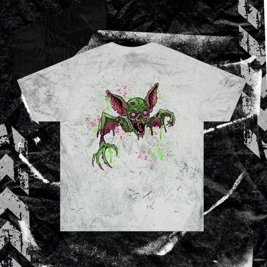 Grunge Bat - (backprint) color blast t-shirt