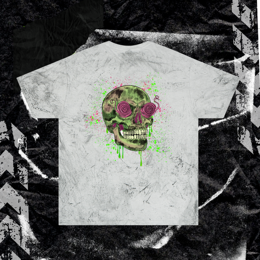 GRUNGE SKULL- (backprint) color blast t-shirt