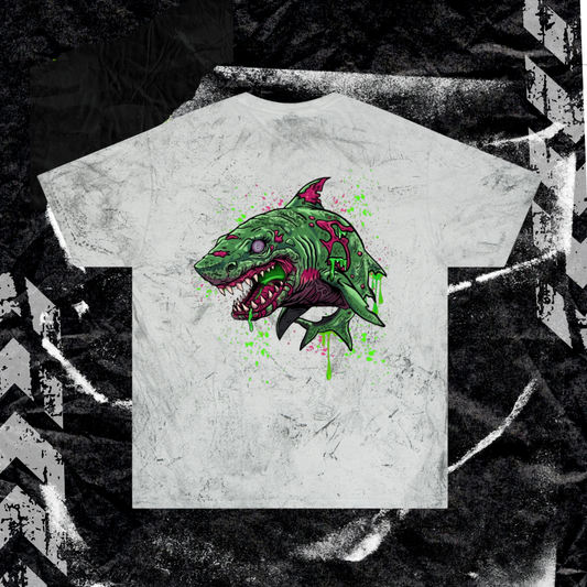 Grunge Shark - (backprint) color blast t-shirt