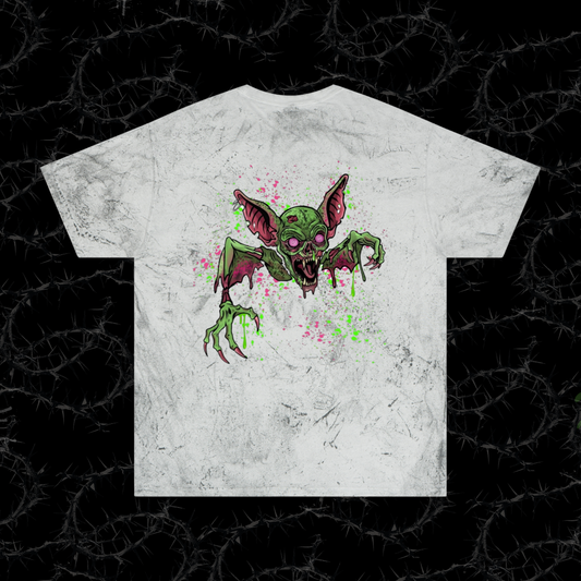 Grunge Bat - (backprint) color blast t-shirt