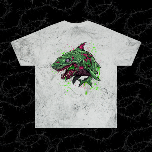 Grunge Shark - (backprint) color blast t-shirt