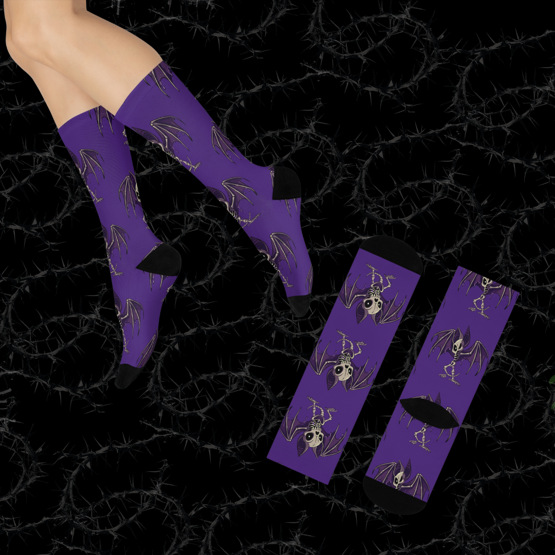 Purple People Eater Batty Socks