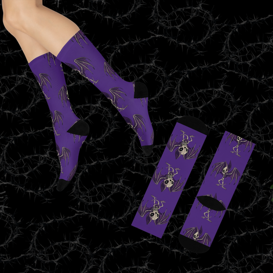 Purple People Eater Batty Socks