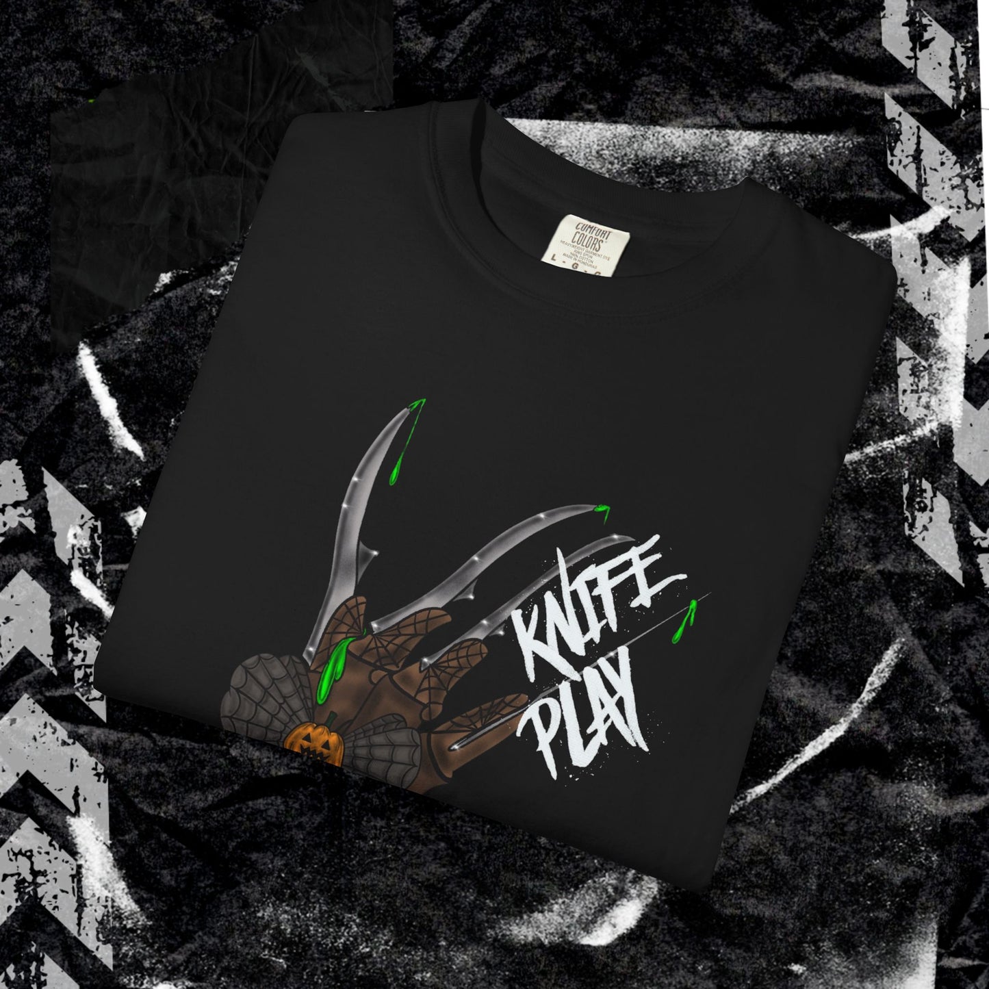 KNIFE PLAY - Unisex Garment-Dyed T-shirt.