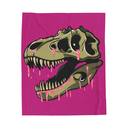 Pink Slime Rosie The Rex - Velveteen Plush Blanket