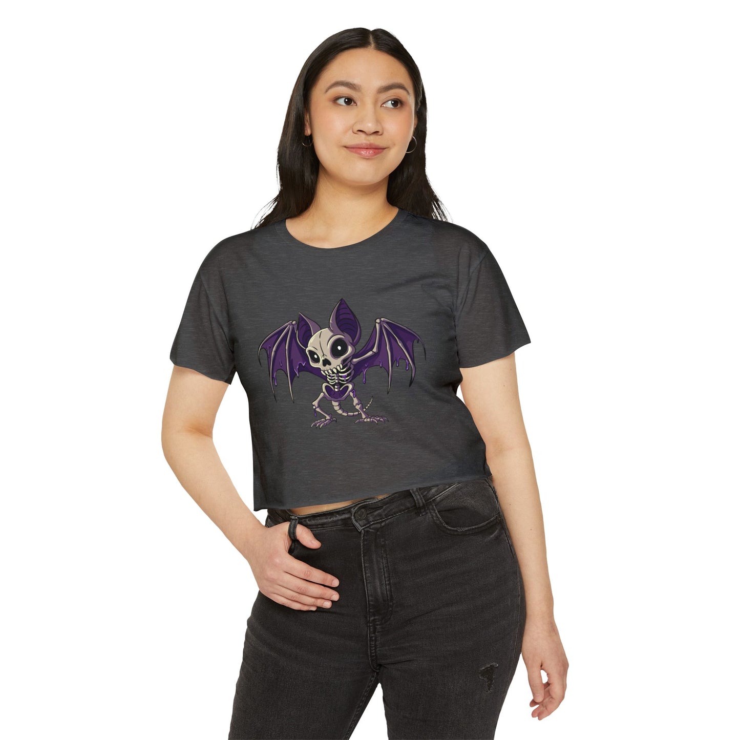 Purple People Eater Batty - Festival Crop Top