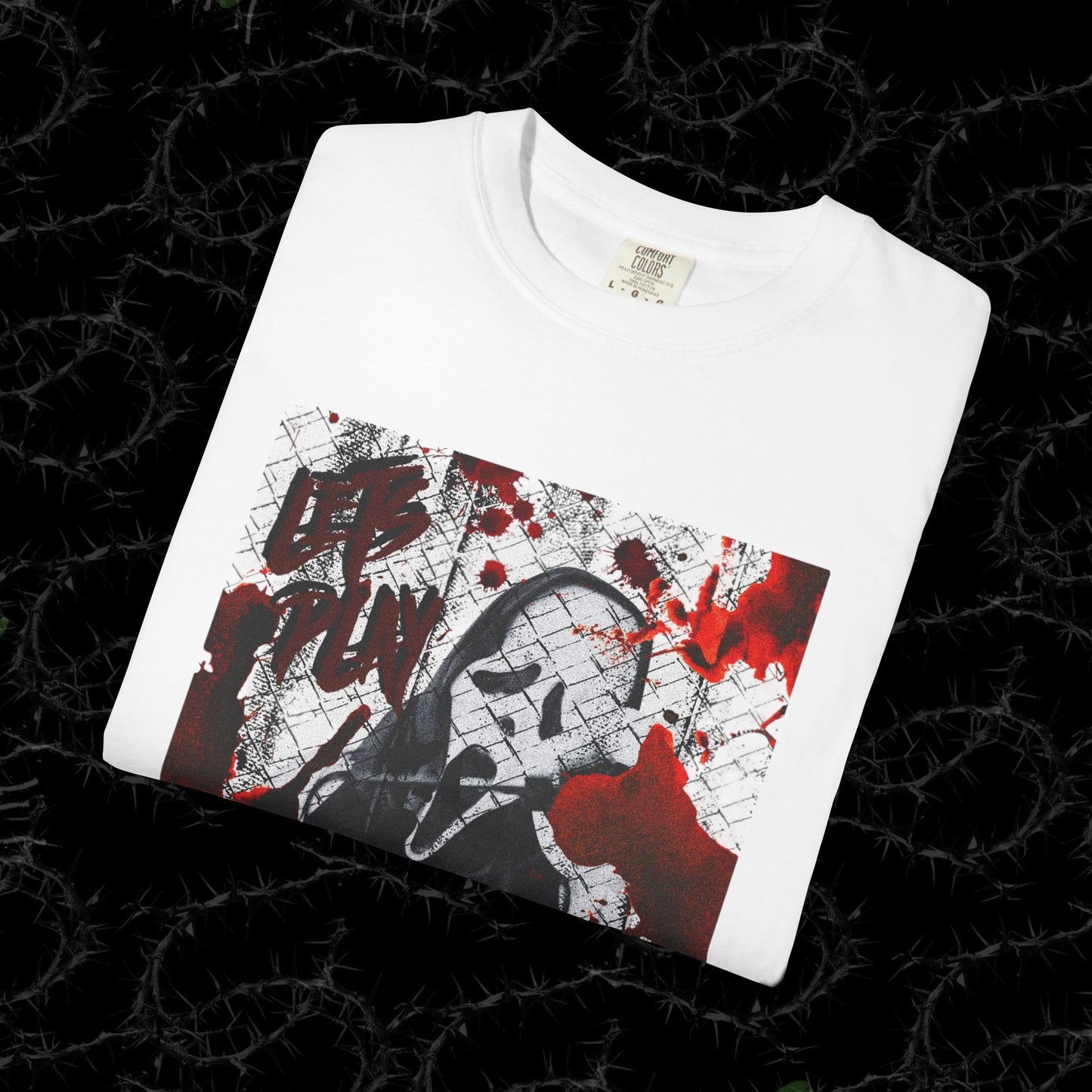 LETS PLAY A GAME (FRONT PRINT) - Unisex Garment-Dyed T-shirt