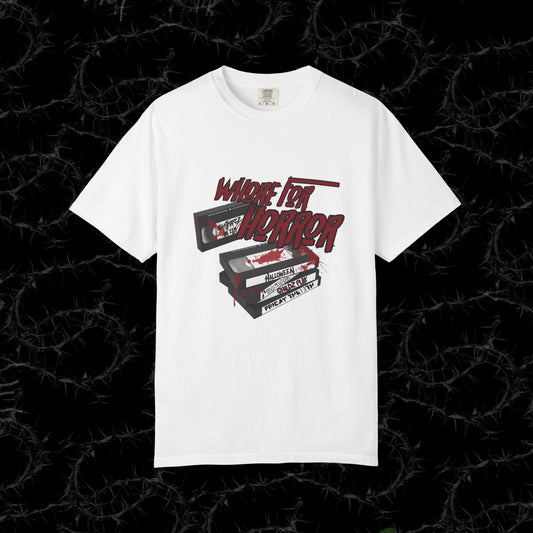 WHORE FOR HORROR - Unisex Garment-Dyed T-shirt.