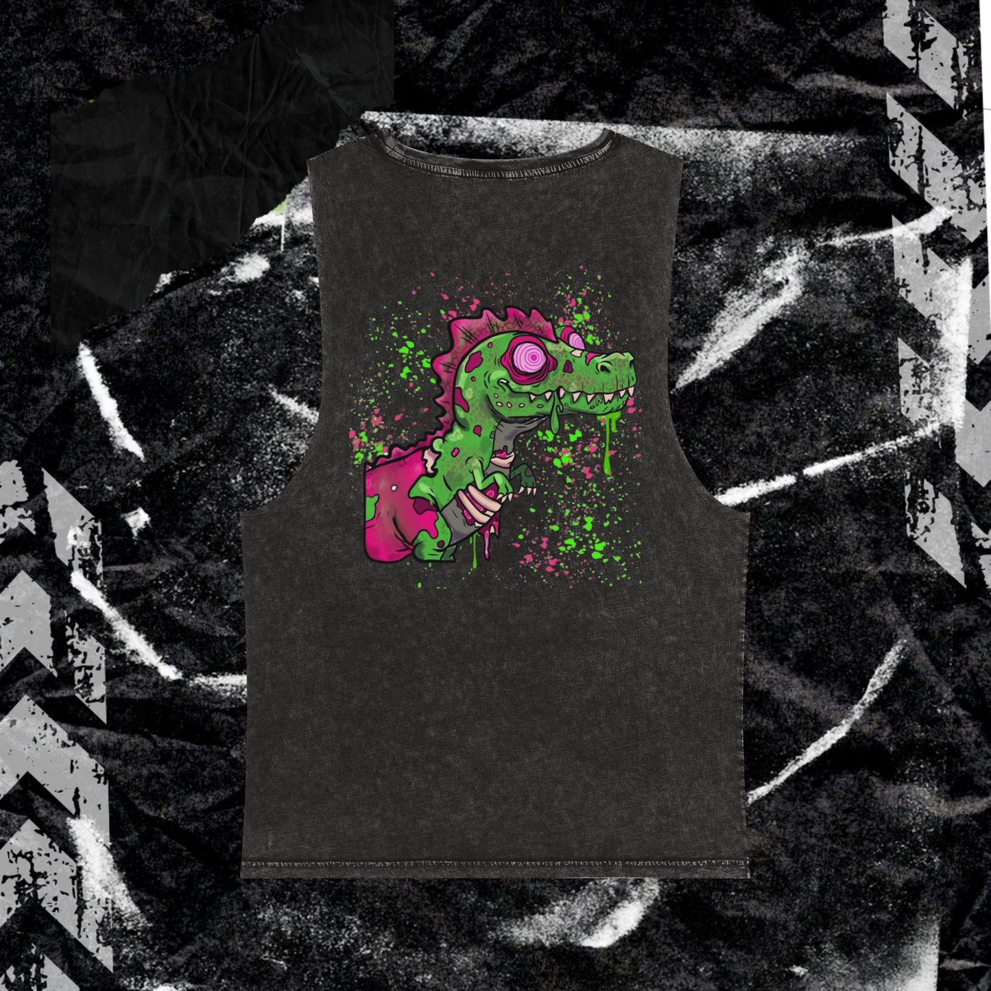 GRUNGE DINO (backprint) Stonewash Tank Top