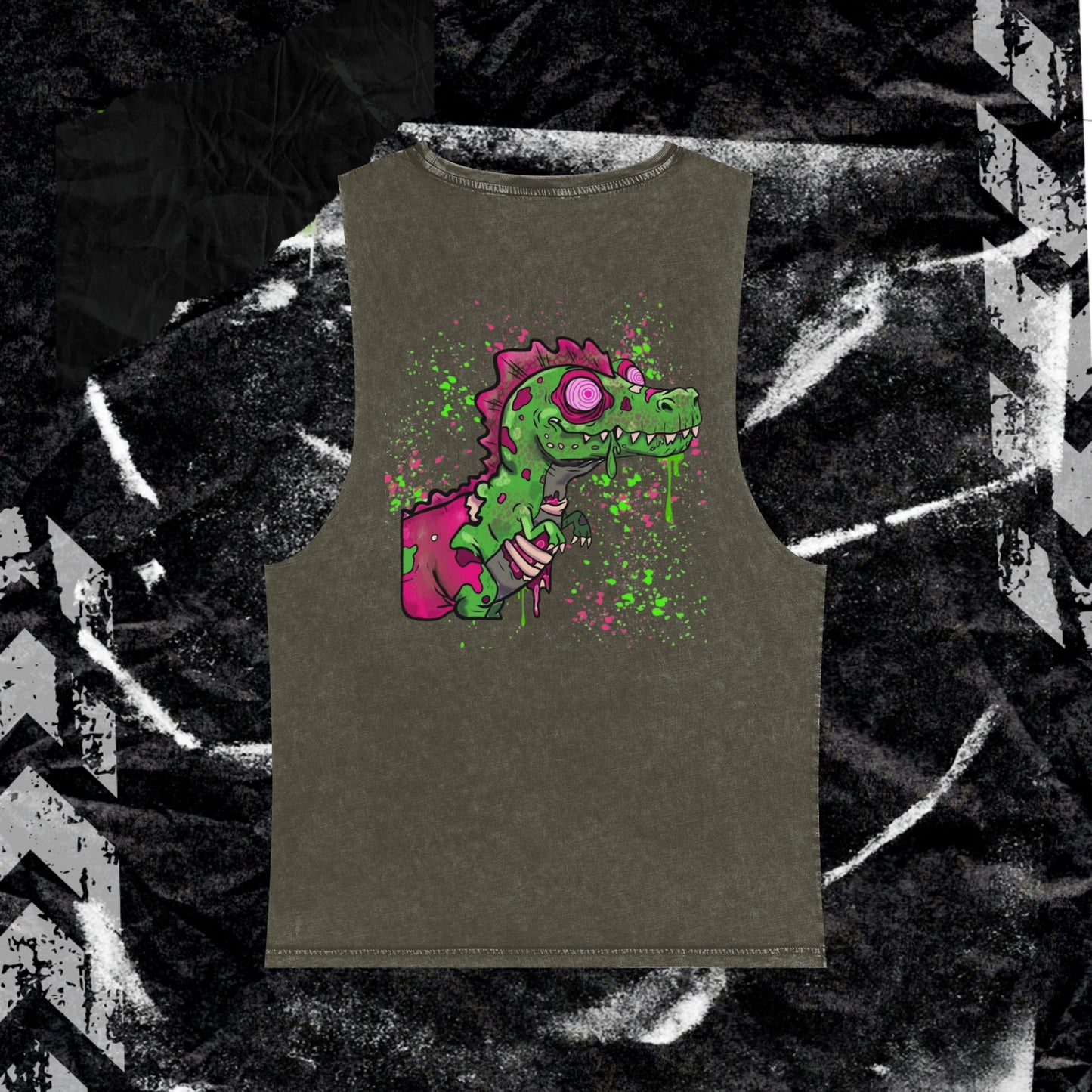GRUNGE DINO (backprint) Stonewash Tank Top