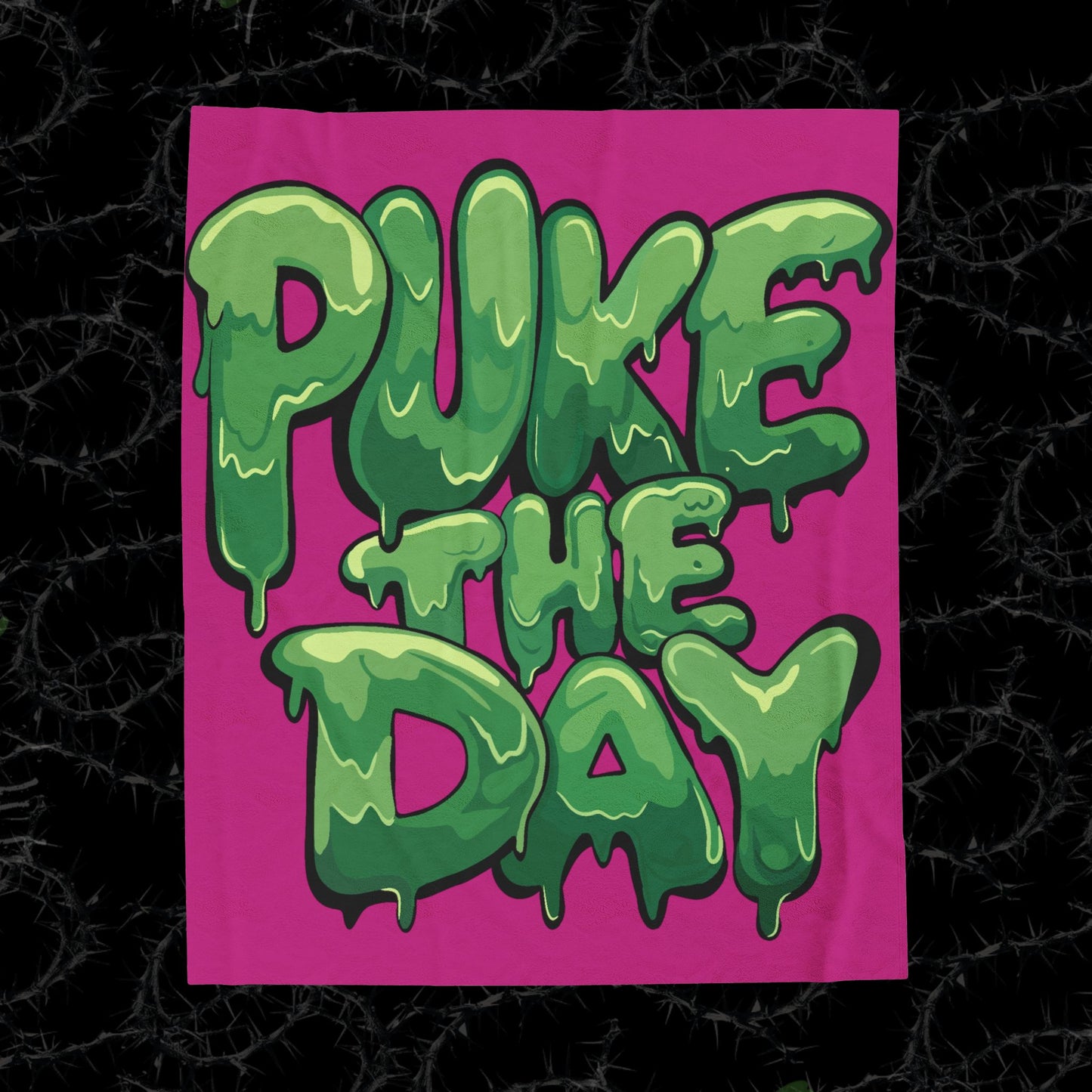 Logo Puke The Day - Velveteen Plush Blanket