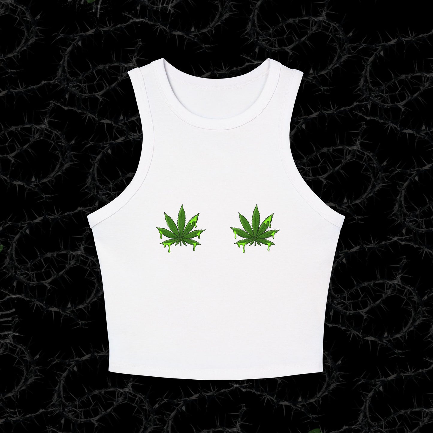 Slime Leaf - Women's Micro Rib Racer Tank Top