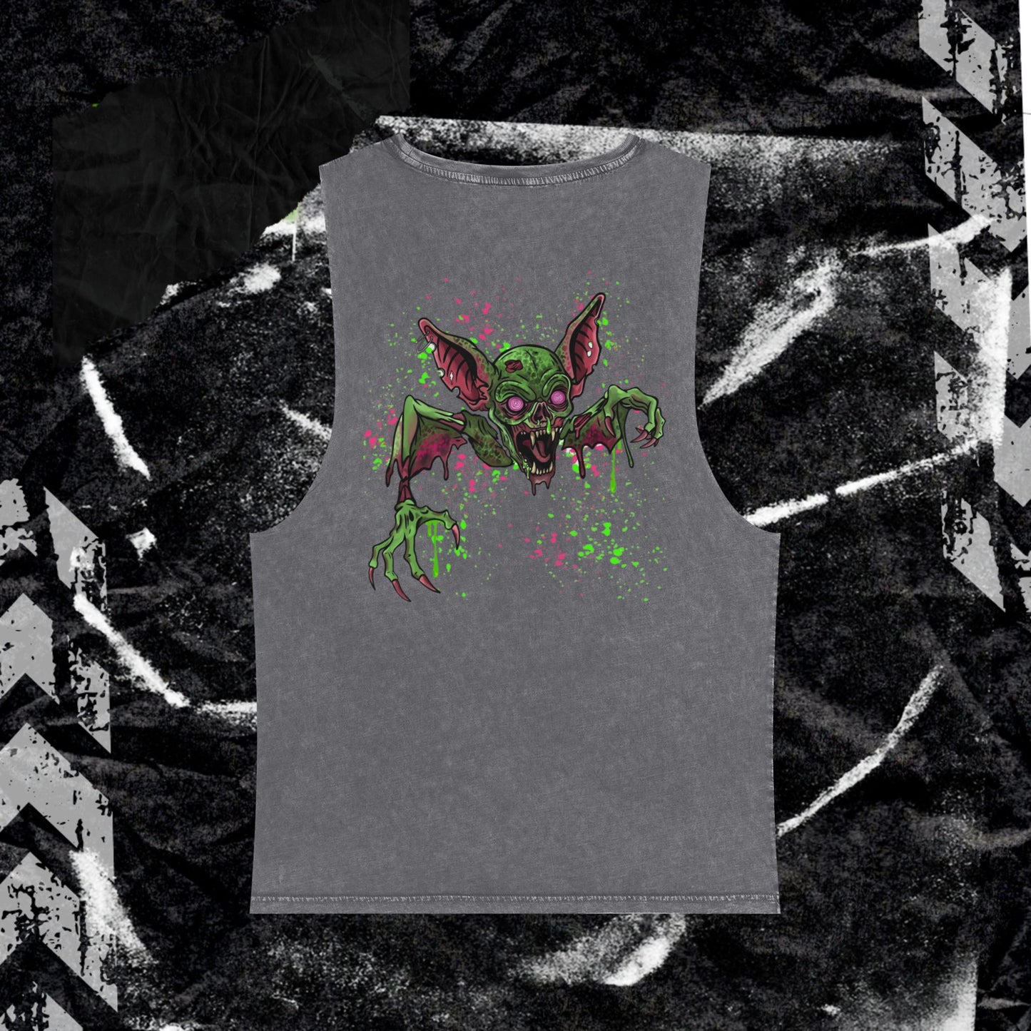 GRUNGE BAT (backprint) Stonewash Tank Top