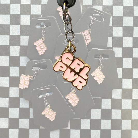 Grl Pwr C- Dust Plug Kindle/Phone Charm Baby Pink