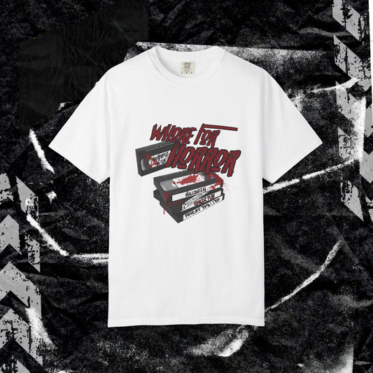 WHORE FOR HORROR - Unisex Garment-Dyed T-shirt.
