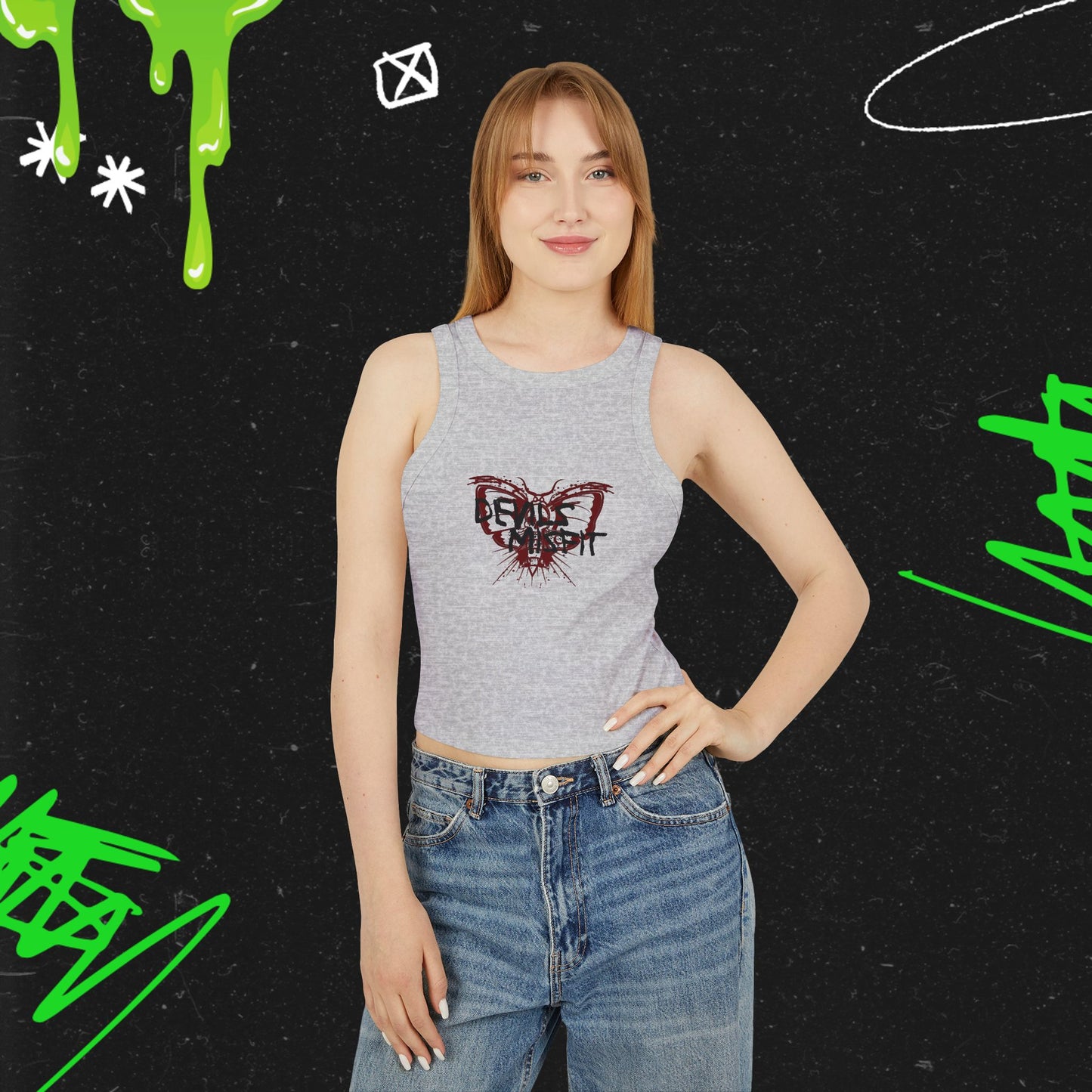 DEVILS MISFIT - Women's Micro Rib Racer Tank Top