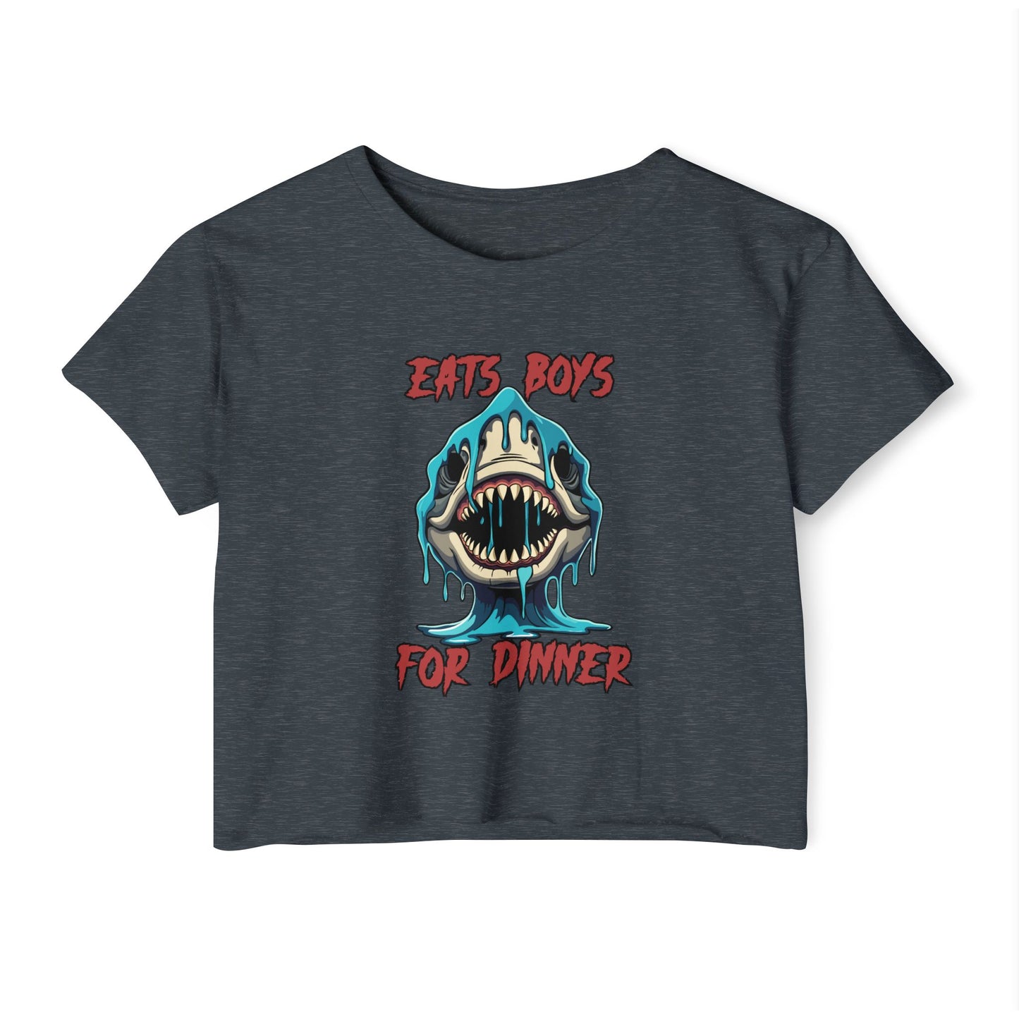 Eats Boys For Dinner Shark - Festival Crop Top