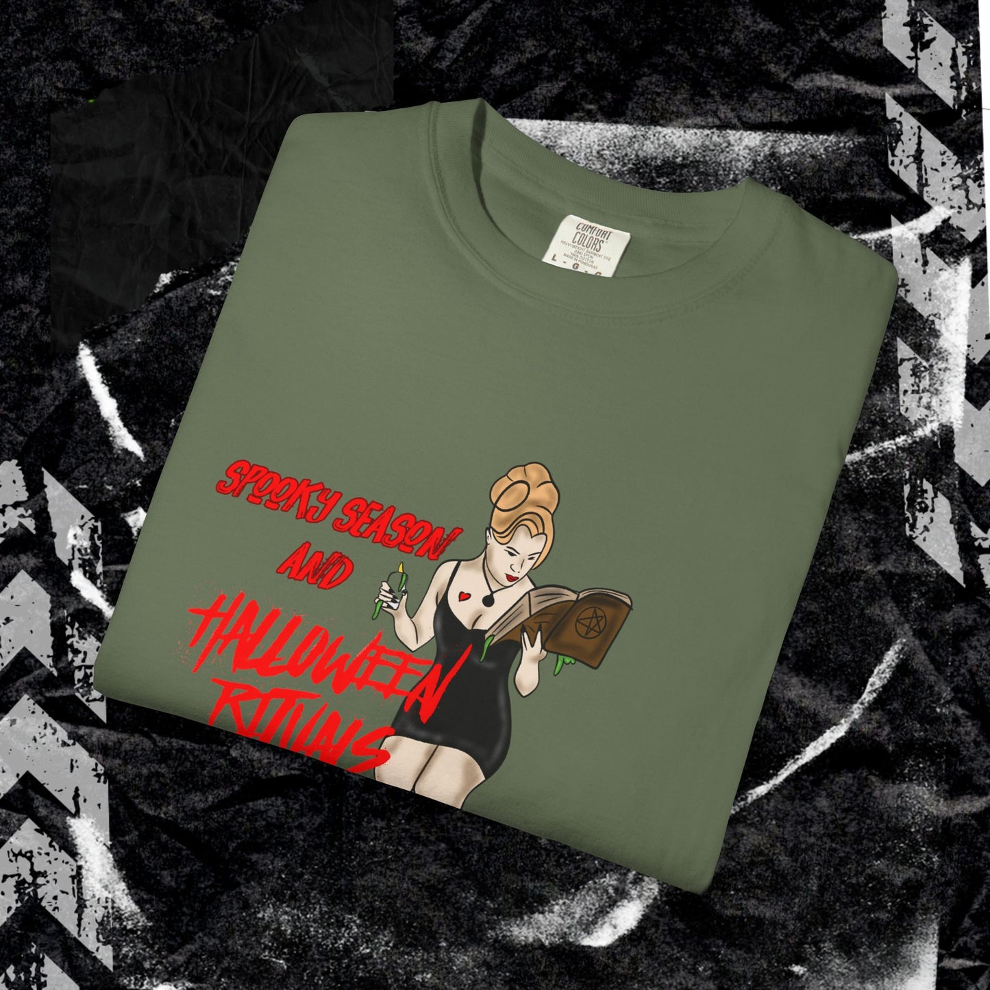 SPOOKY SEASON & HALLOWEEN RITUALS - Unisex Garment-Dyed T-shirt.