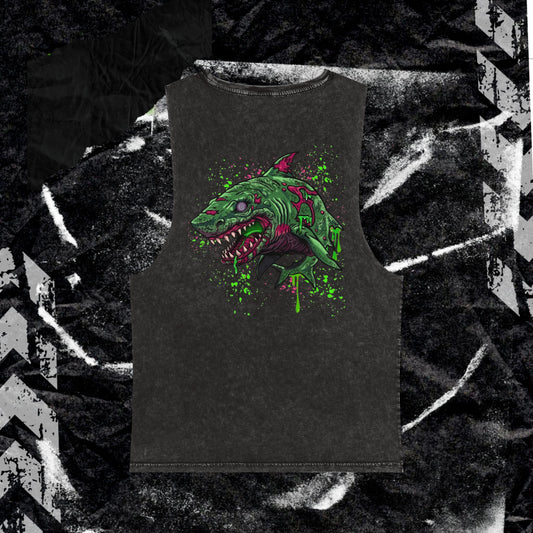 GRUNGE SHARK (backprint) Stonewash Tank Top