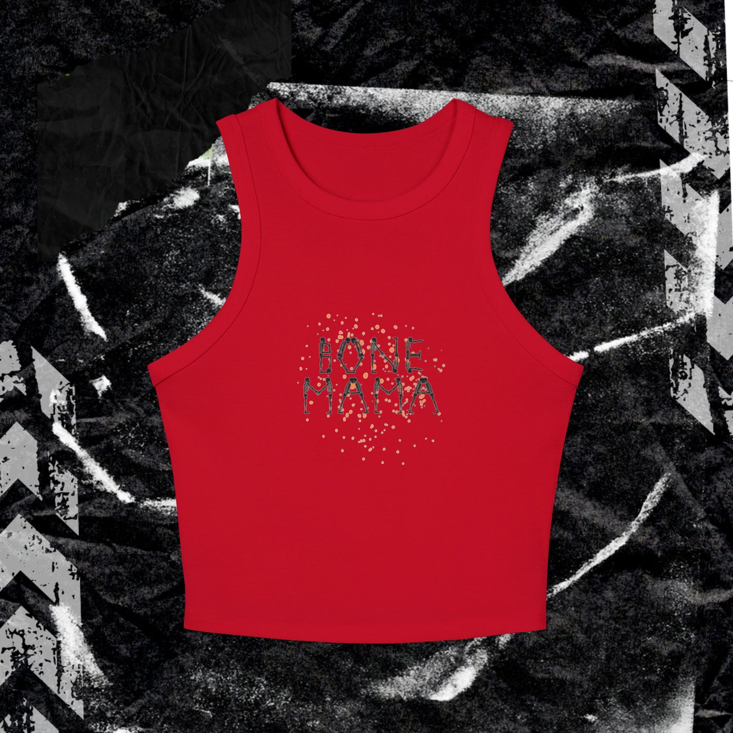 BONE MAMA - Micro Rib Racer Tank Top