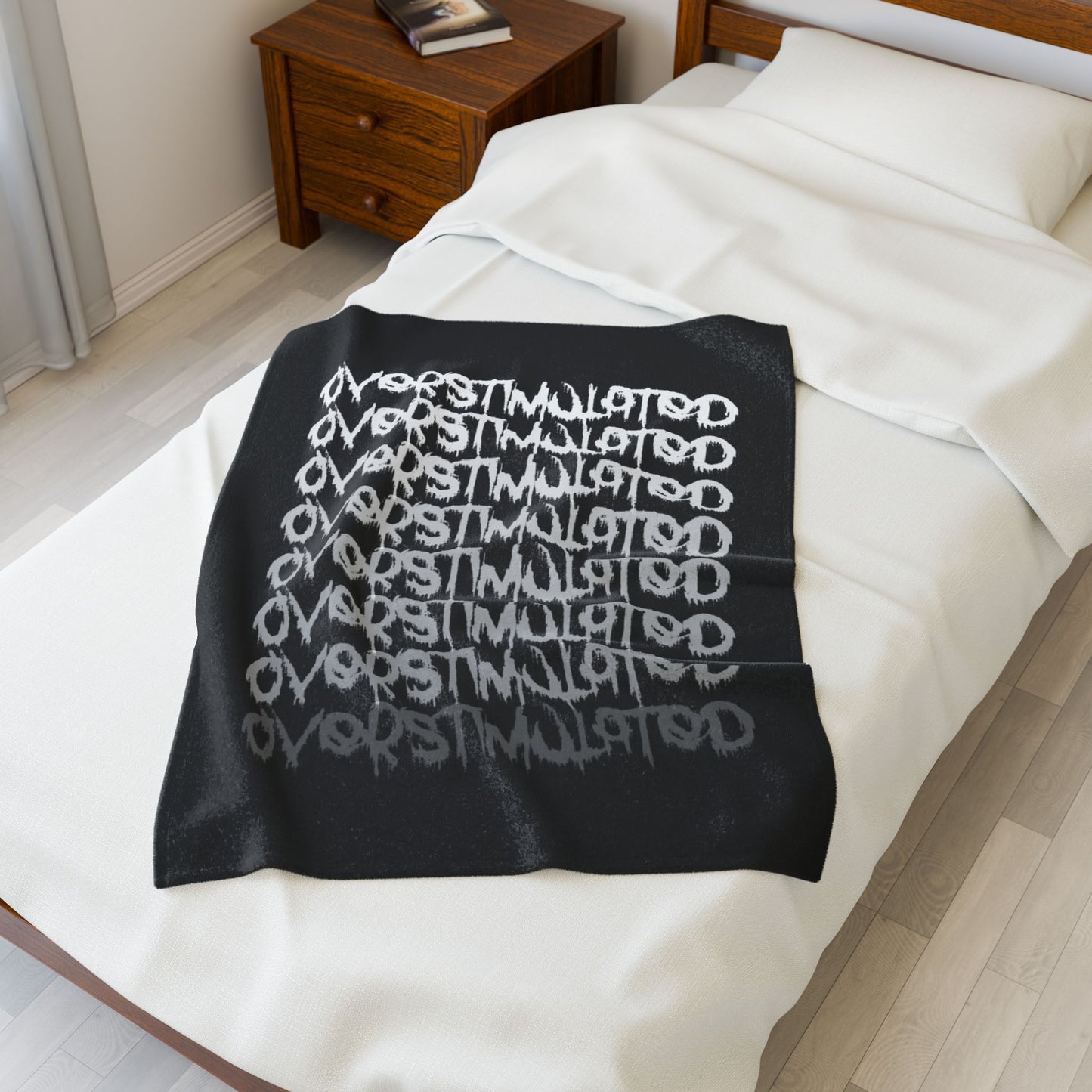 OVERSTIMULATED- Velveteen Plush Blanket
