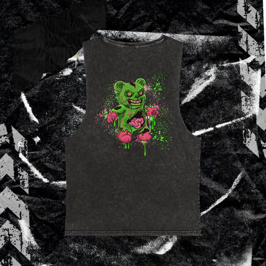 GRUNGE GUMMYBEAR GUTS (backprint) - Stonewash Tank Top