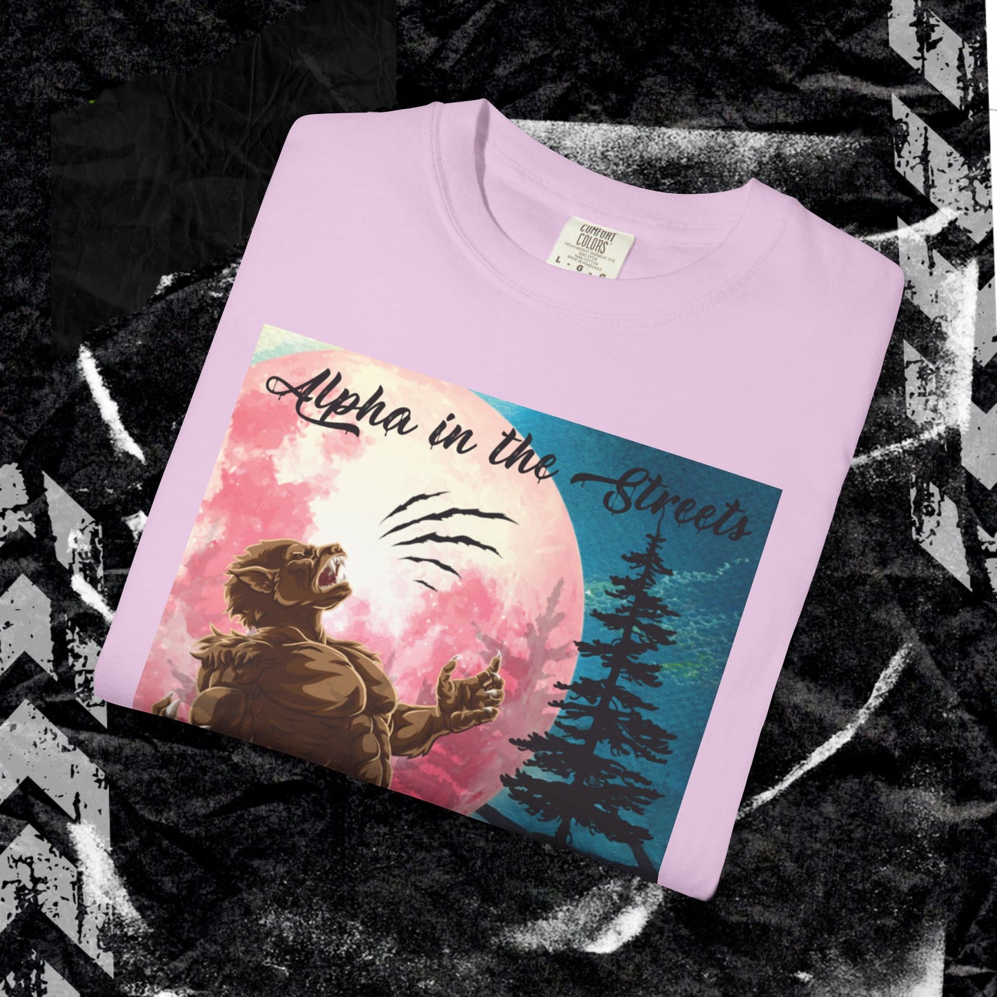Alpha In The Streets, Kitten In The Sheets - Unisex Garment-Dyed T-shirt.